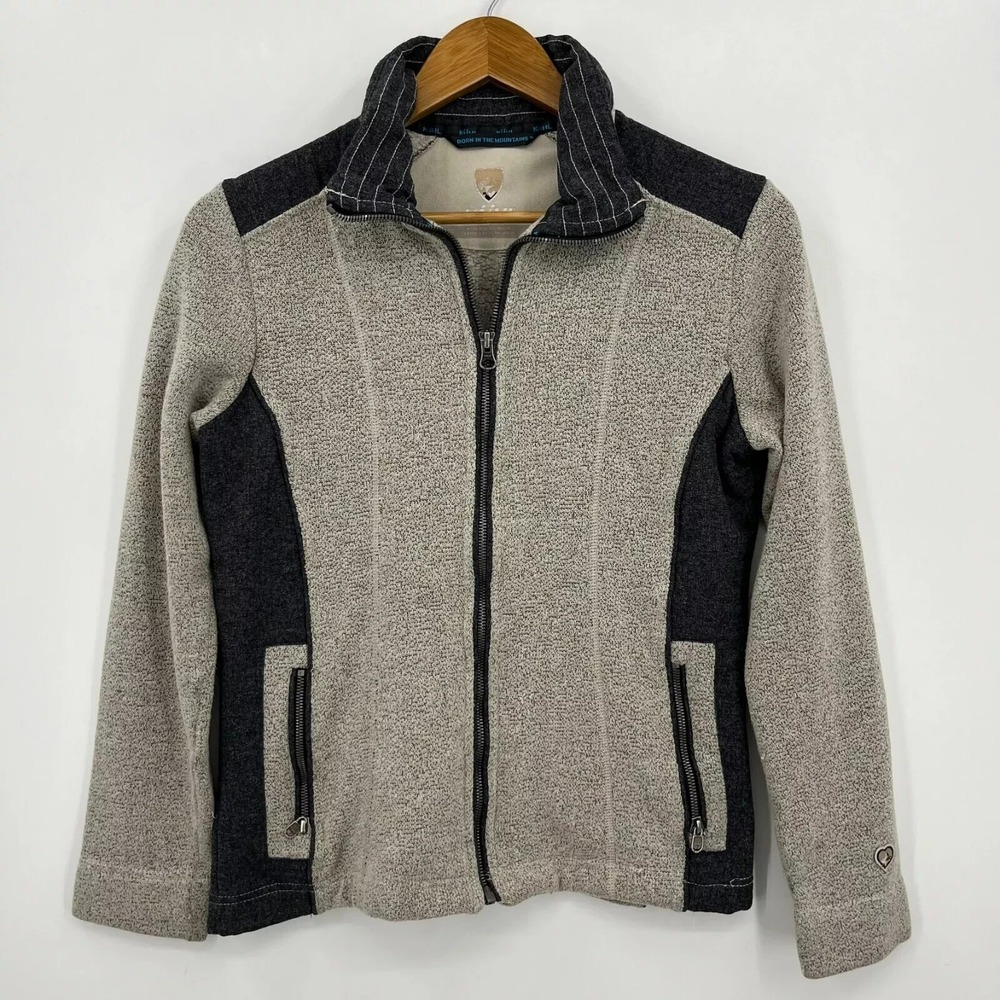 Kuhl Full Zip Jacket Women's Size S Beige Pockets Heart Logo Polyester Outdoors